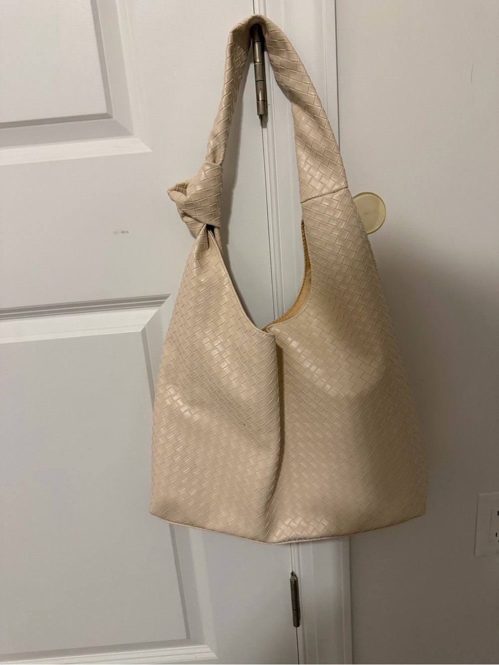 Woven Hobo Shoulder Bag - Cream